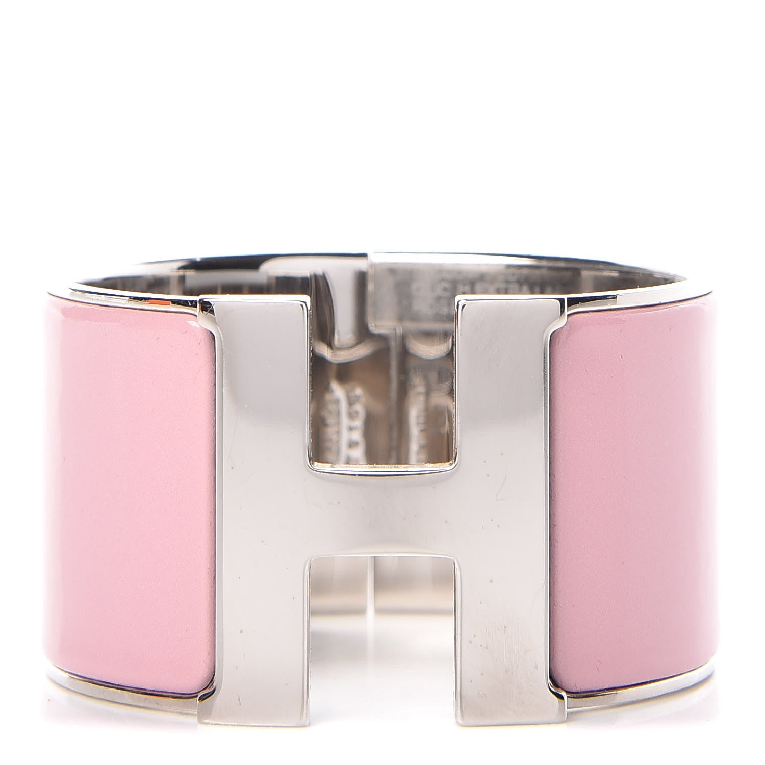 Hermes Enamel Extra Wide Clic Clac H Bracelet PM Rose Nacarat 1 of 5