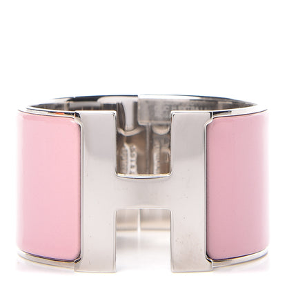 Hermes Enamel Extra Wide Clic Clac H Bracelet PM Rose Nacarat 1 of 5