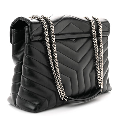 Saint Laurent Calfskin Y Quilted Monogram Medium Loulou Chain Satchel Black 3 of 10