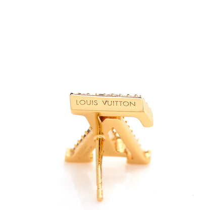 Louis Vuitton Metal Crystal LV Iconic Earrings Gold 4 of 6