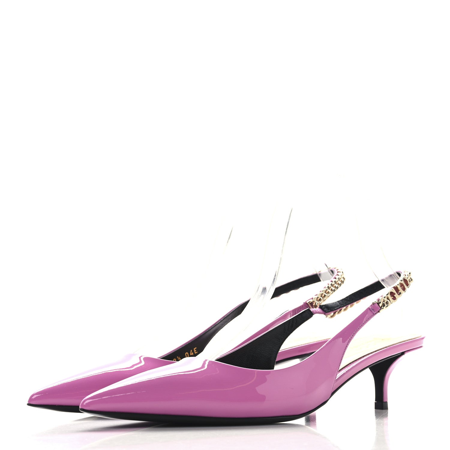 Gucci Patent Signoria 35mm Slingback Pumps 38.5 Libre Pink 4 of 10