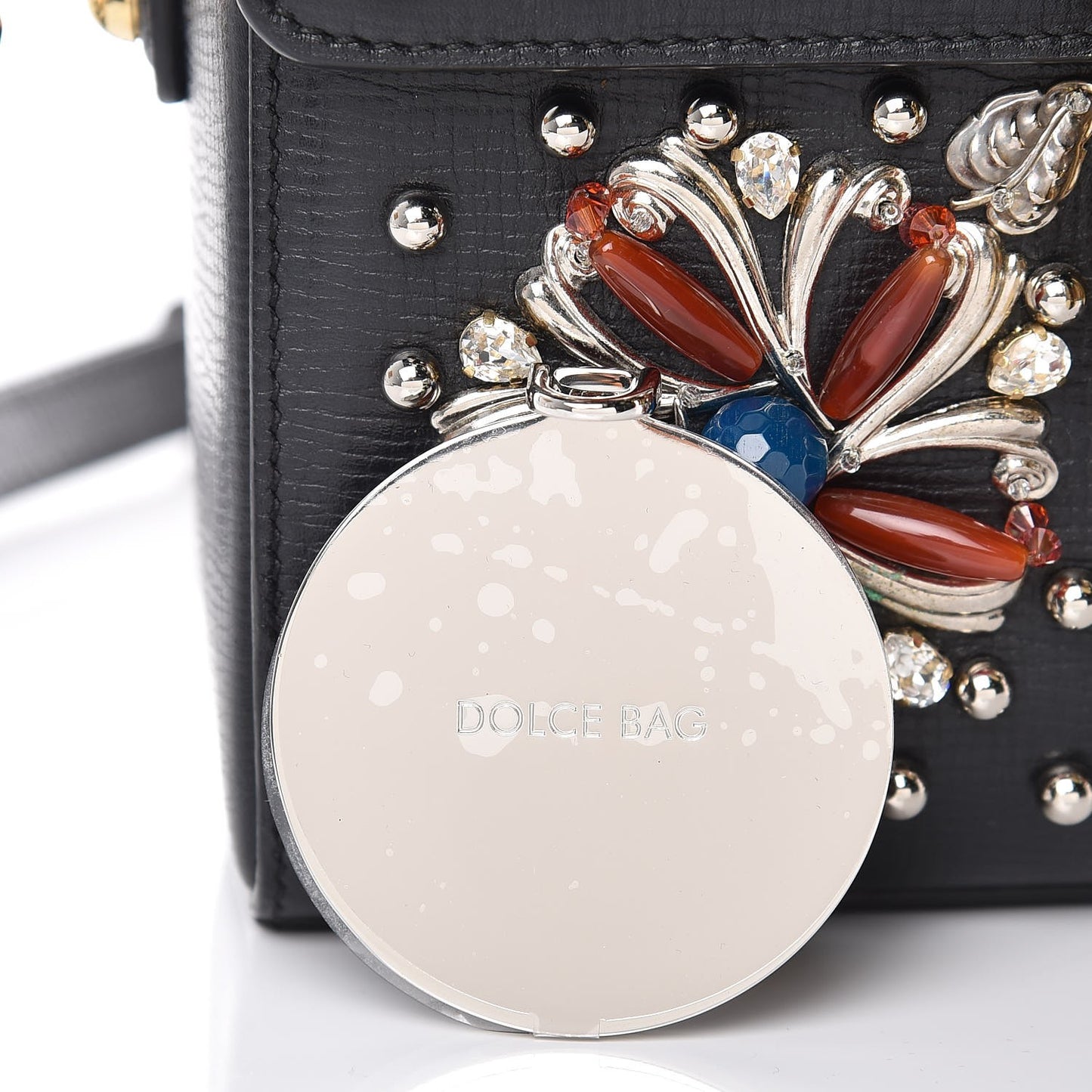 Dauphine Crystal Embellished Box Bag Black Multicolor