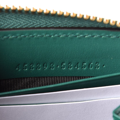 Gucci Apollo Calfskin GG Dadini Embroidered Zip Around Wallet Emerald 7 of 9