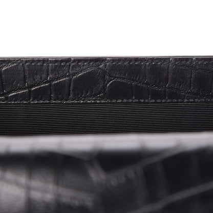 Saint Laurent Calfskin Crocodile Embossed Medium Classic Monogram Kate Tassel Satchel Black 13 of 13