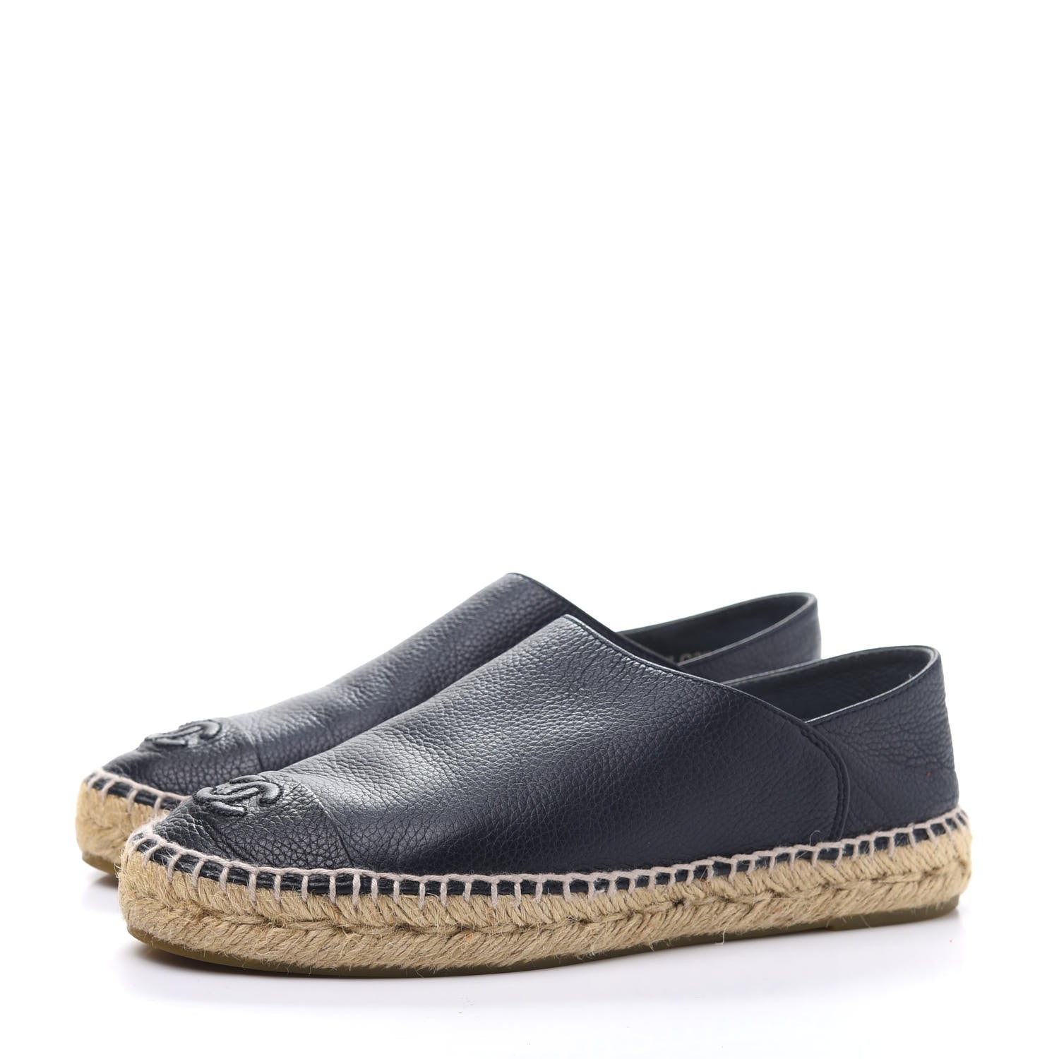 Chanel Grained Calfskin CC Espadrilles 36 Black 3 of 8