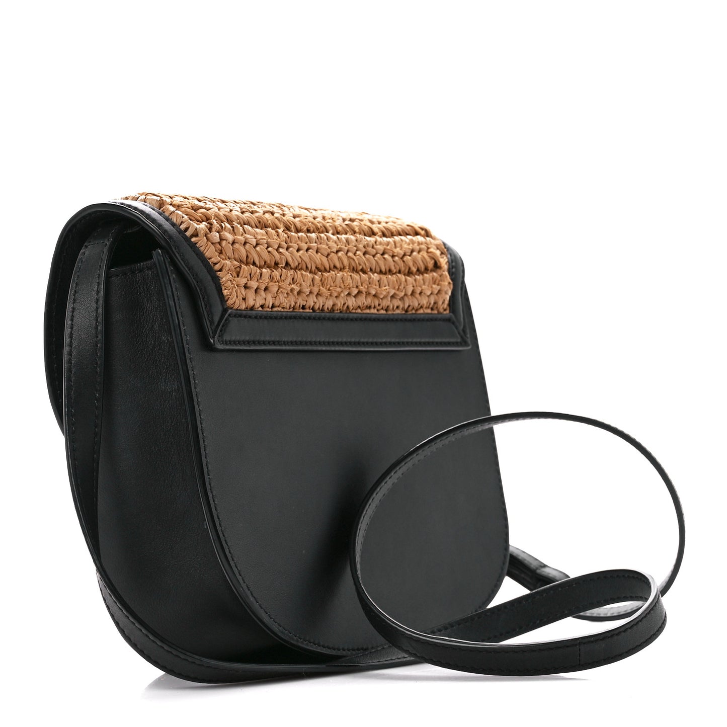 Woven Raffia Monogram Kaia Satchel Tan