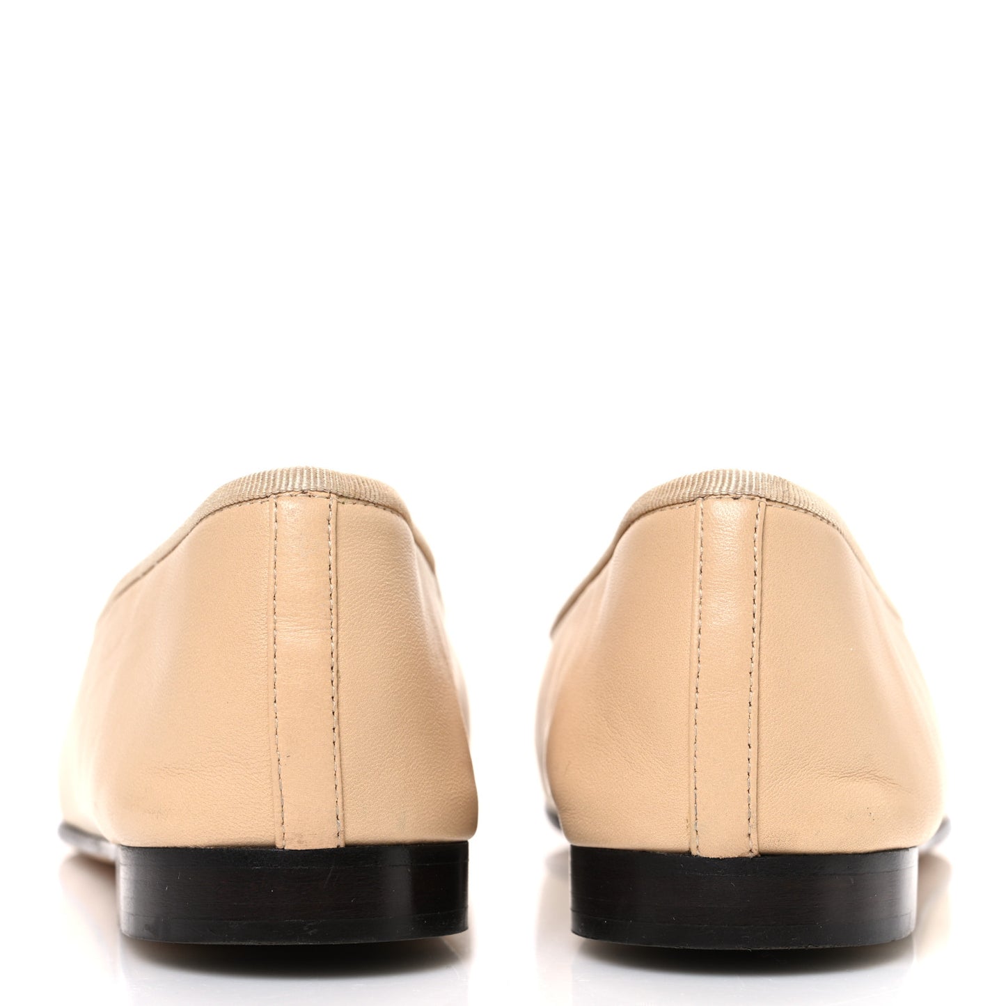 Lambskin Cap Toe CC Ballerina Flats 40.5 Beige Black