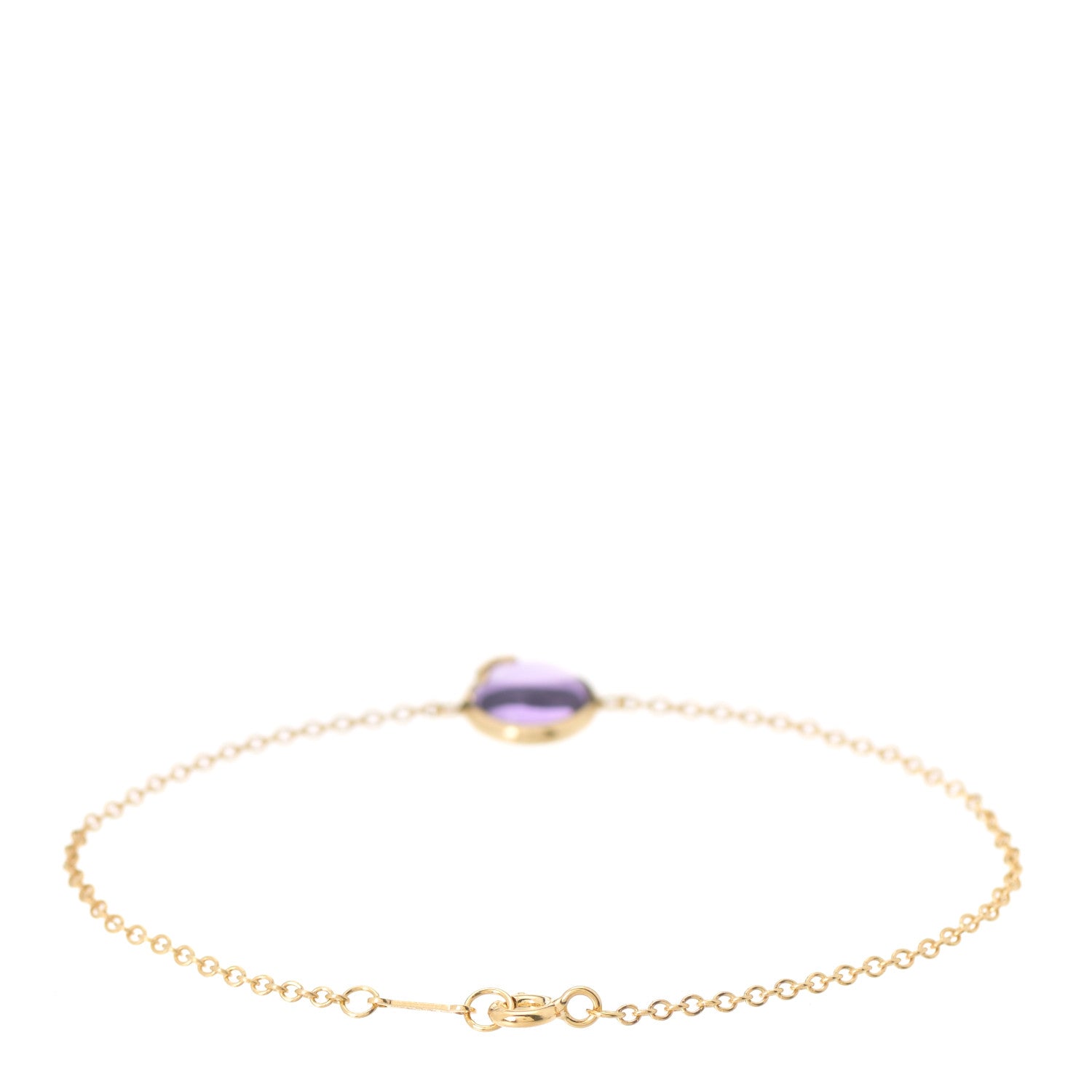 Tiffany 18k Yellow Gold Amethyst Paloma Picasso Olive Leaf Bracelet 3 of 5