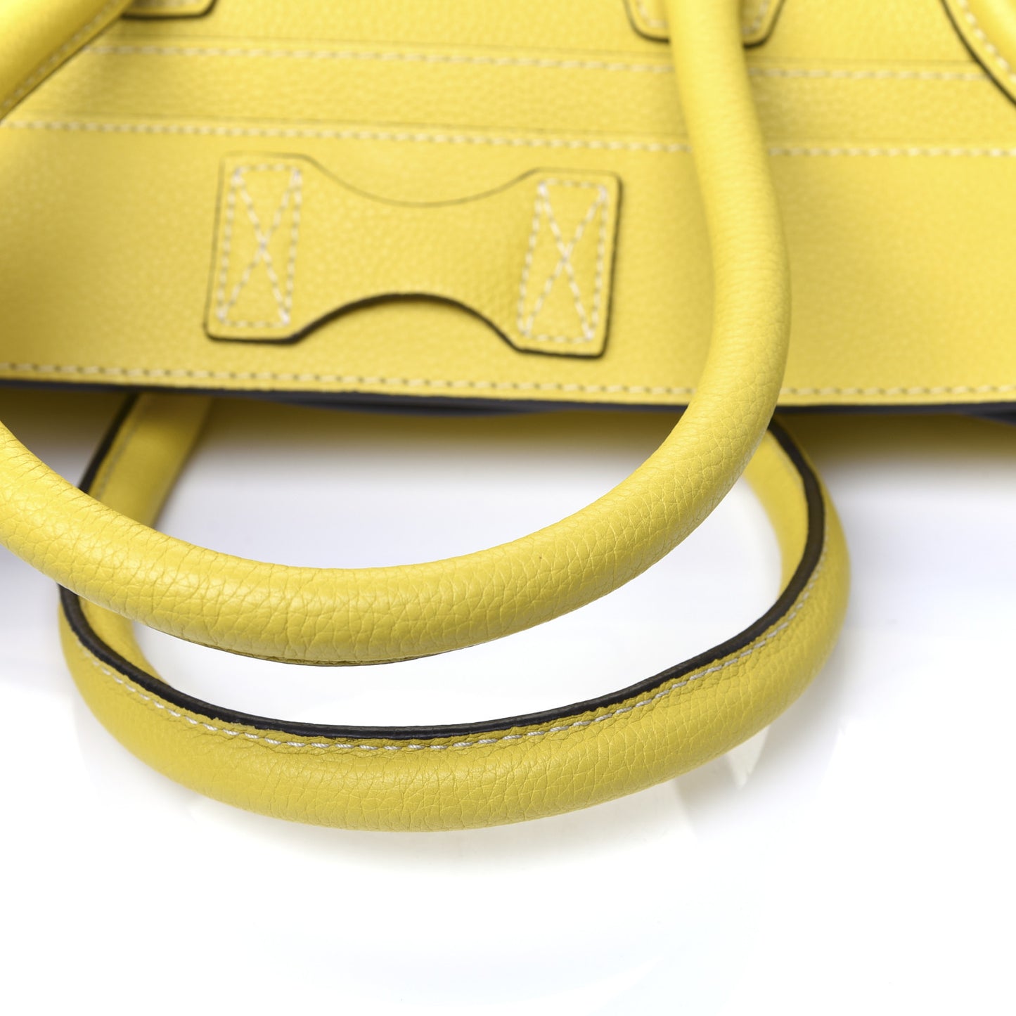 Drummed Calfskin Mini Luggage Citron