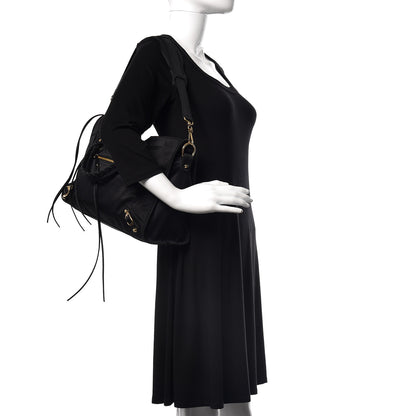 Balenciaga Satin Classic Gold Hardware City Black 3 of 11