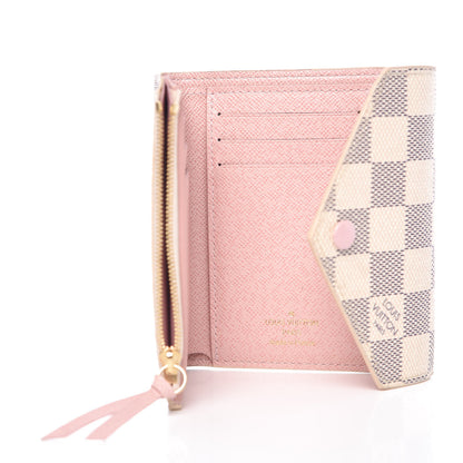 Louis Vuitton Damier Azur Victorine Wallet Rose Ballerine 5 of 9