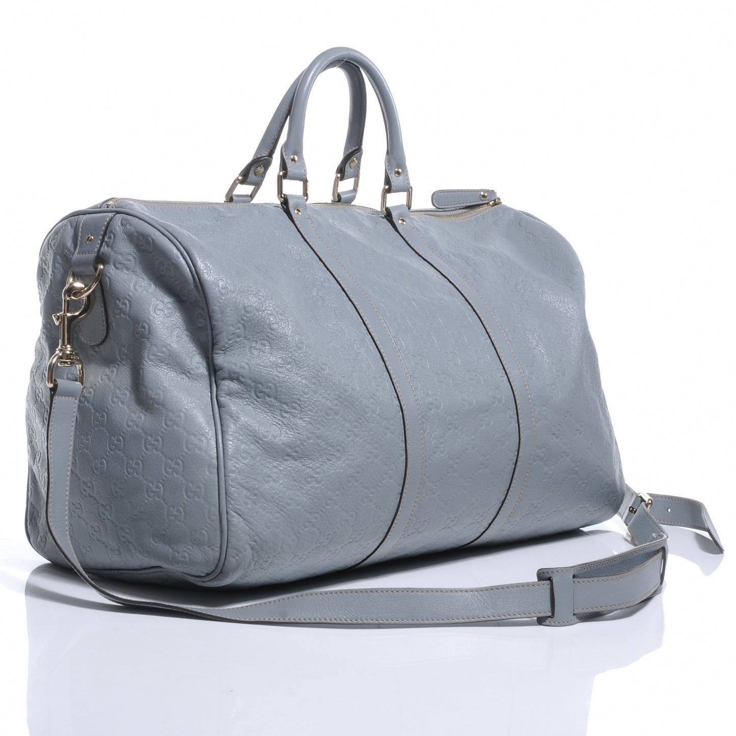 Guccissima Medium Carry On Duffle Light Blue
