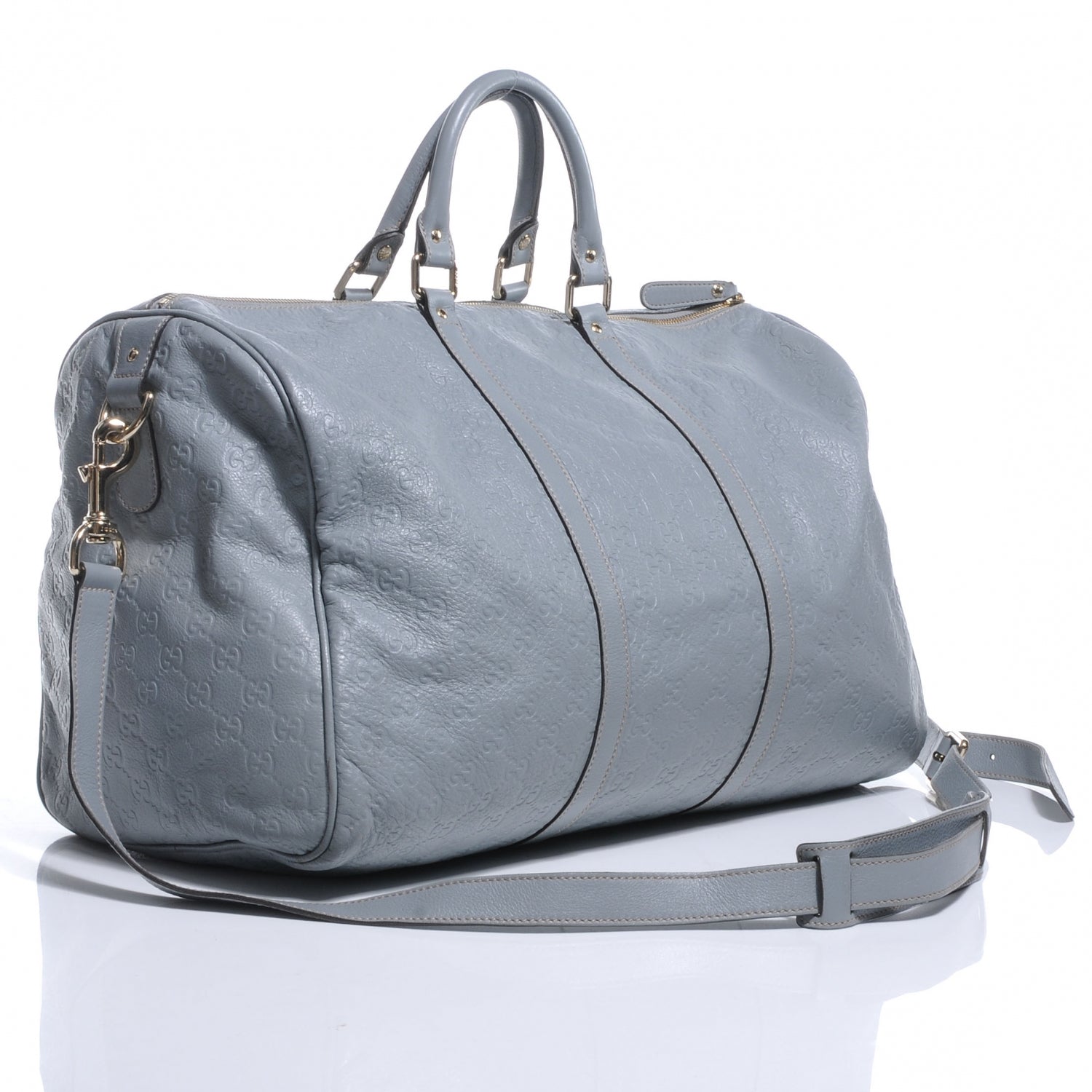 Gucci Guccissima Medium Carry On Duffle Light Blue 3 of 7