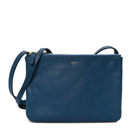 Celine Goatskin Small Trio Crossbody Bag Blue 1 of 12