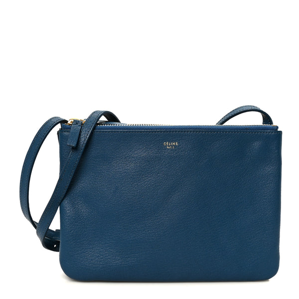 Celine Goatskin Small Trio Crossbody Bag Blue 1837507 – FASHIONPHILE