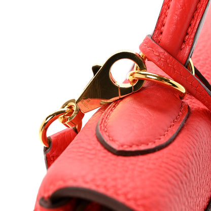 Hermes Taurillon Clemence Kelly Retourne 32 Rouge Tomate 11 of 14