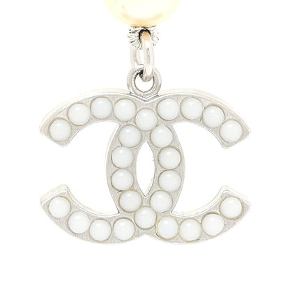 Chanel Pearl CC Long Necklace Silver 5 of 6
