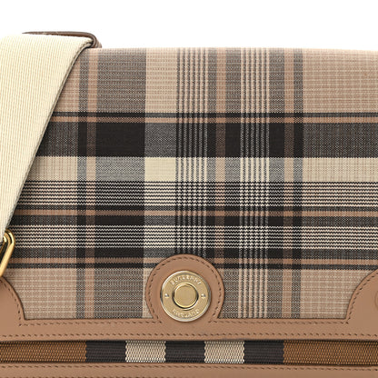 Burberry Calfskin Tartan Note Crossbody Bag Light Fawn 7 of 13
