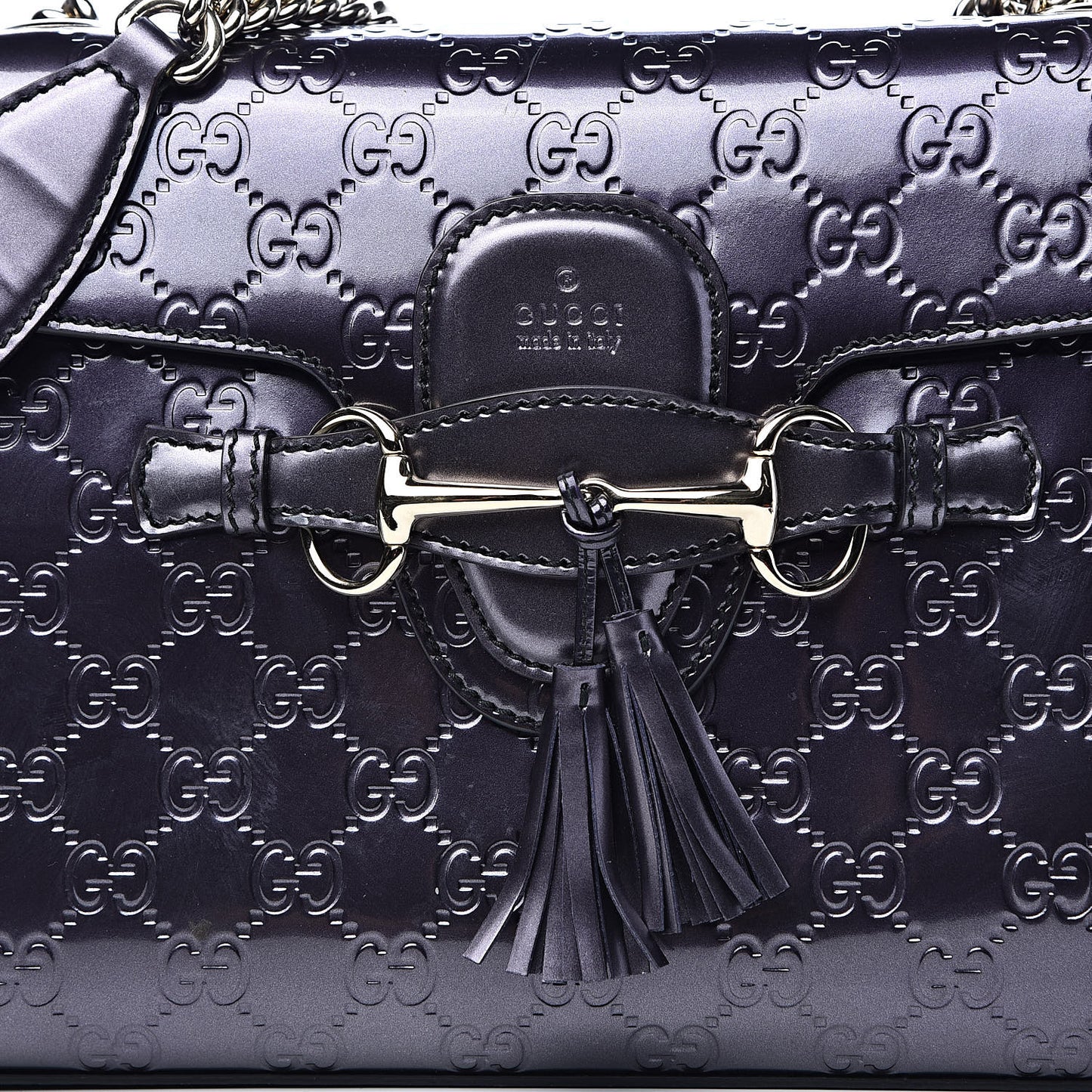 Shine Guccissima Medium Emily Chain Shoulder Bag Melanzana