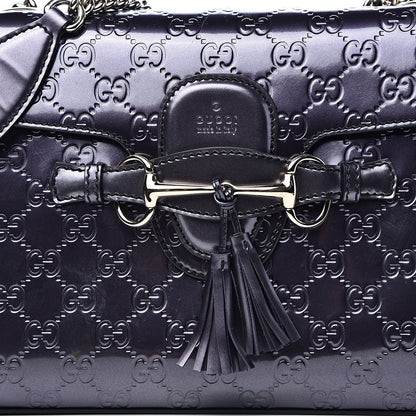 Gucci Shine Guccissima Medium Emily Chain Shoulder Bag Melanzana 12 of 12