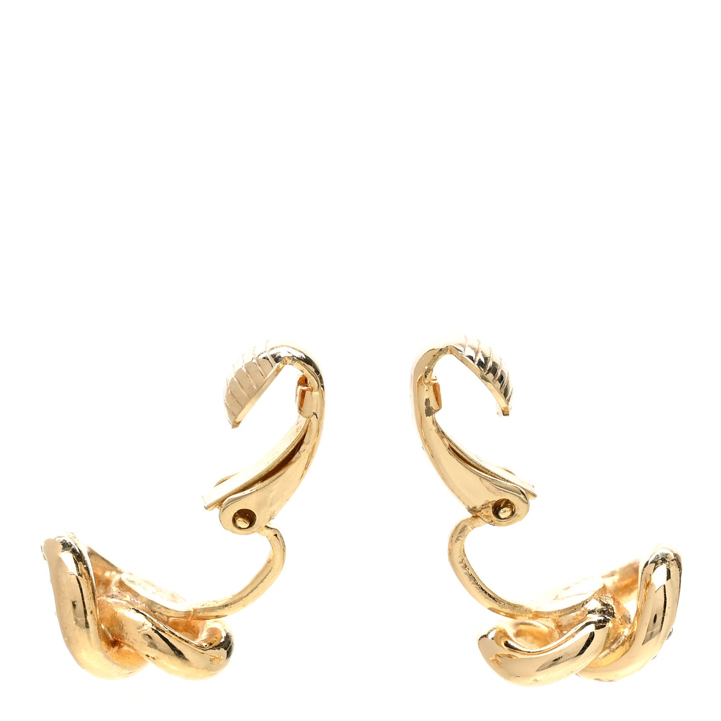 Crystal Infinity Logo Clip On Earrings Gold