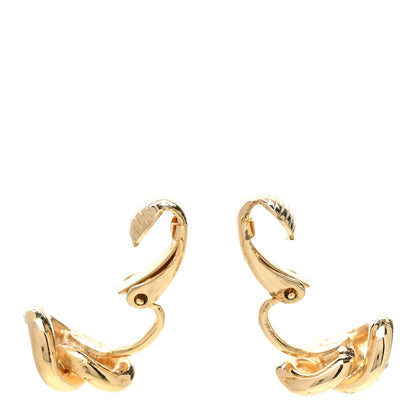 Christian Dior Crystal Infinity Logo Clip On Earrings Gold 3 of 5