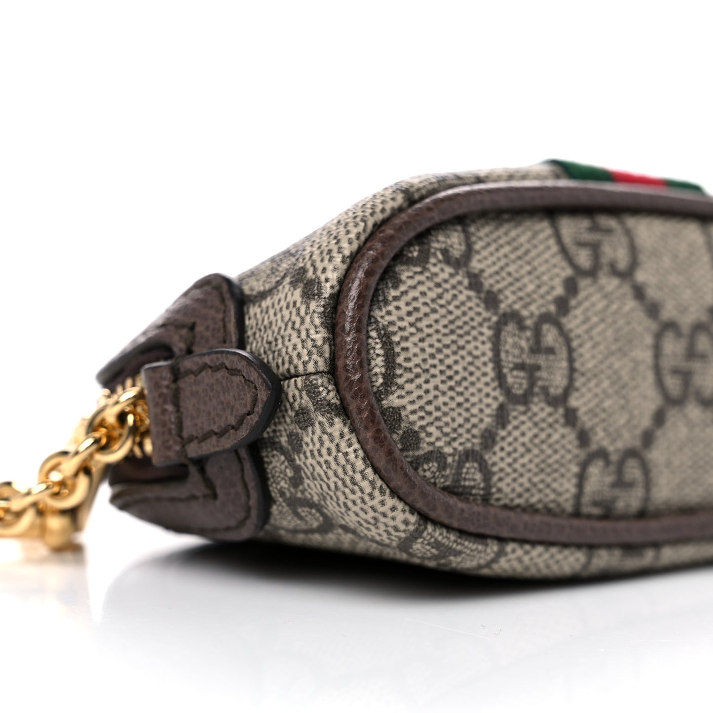 GG Supreme Monogram Web Ophidia Dome Key Pouch Beige New Acero