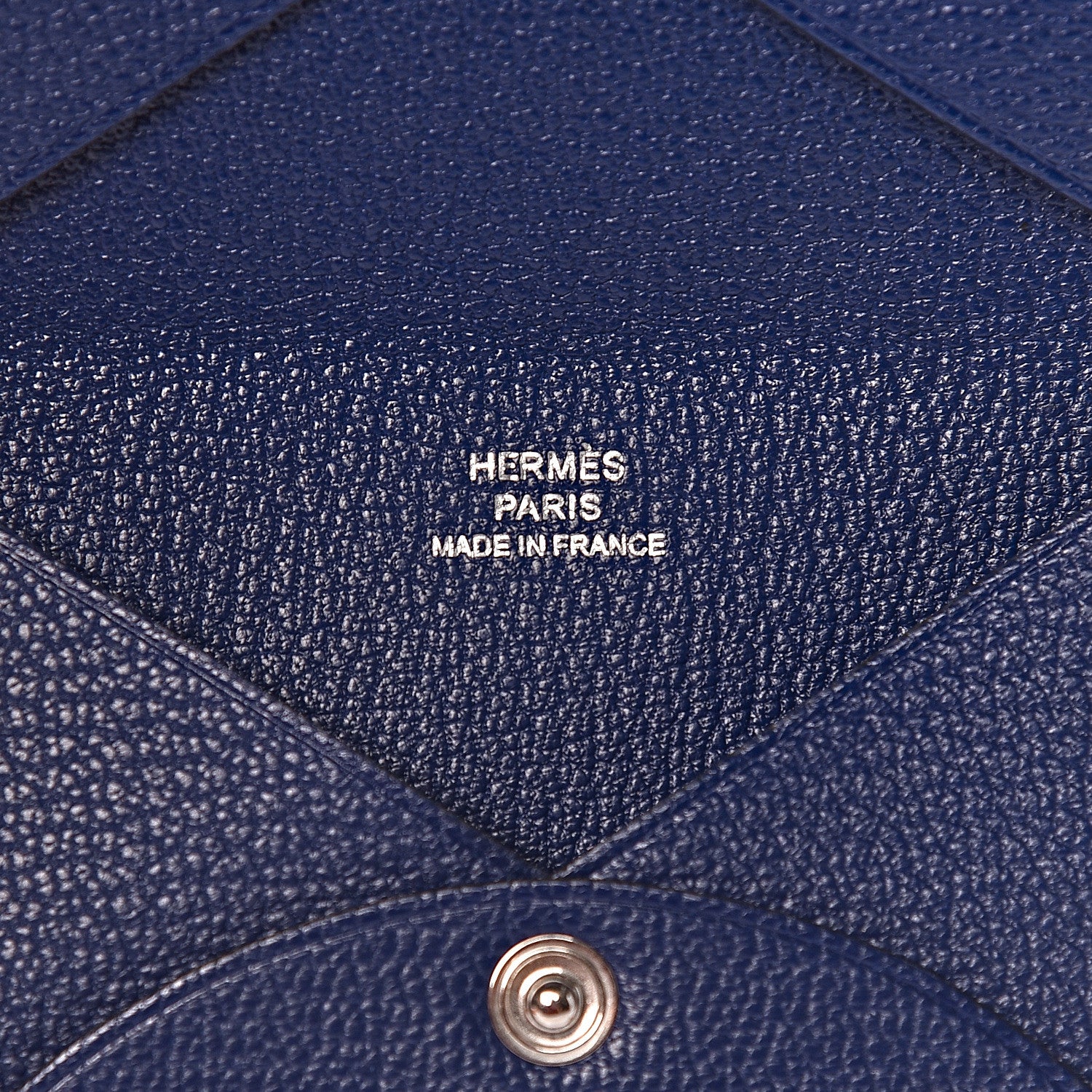 Hermes Chevre Mysore Calvi Card Case Bleu Encre 6 of 8