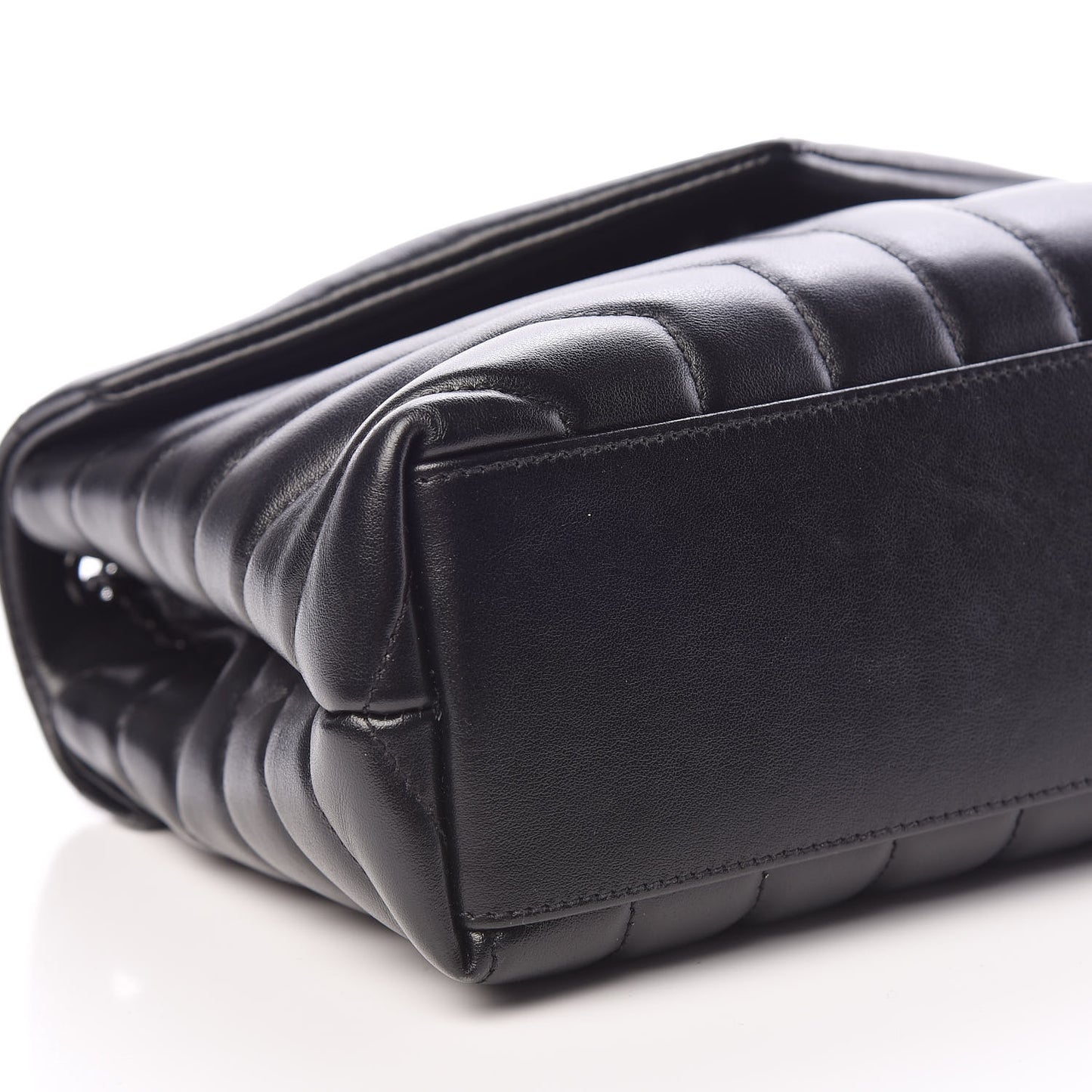 Calfskin Y Quilted Monogram Small Loulou Chain Satchel Black