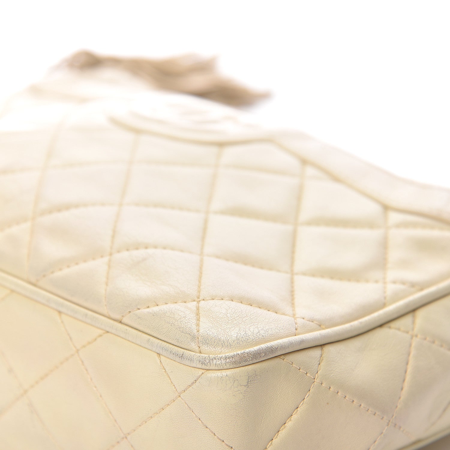 Chanel Lambskin Quilted Tassel Camera Case Pouch Beige 13 of 24