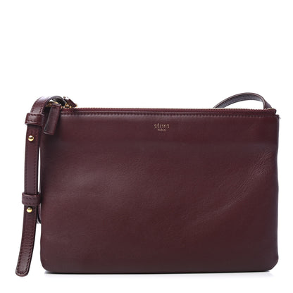 Celine Smooth Lambskin Small Trio Crossbody Bag Burgundy 1 of 7