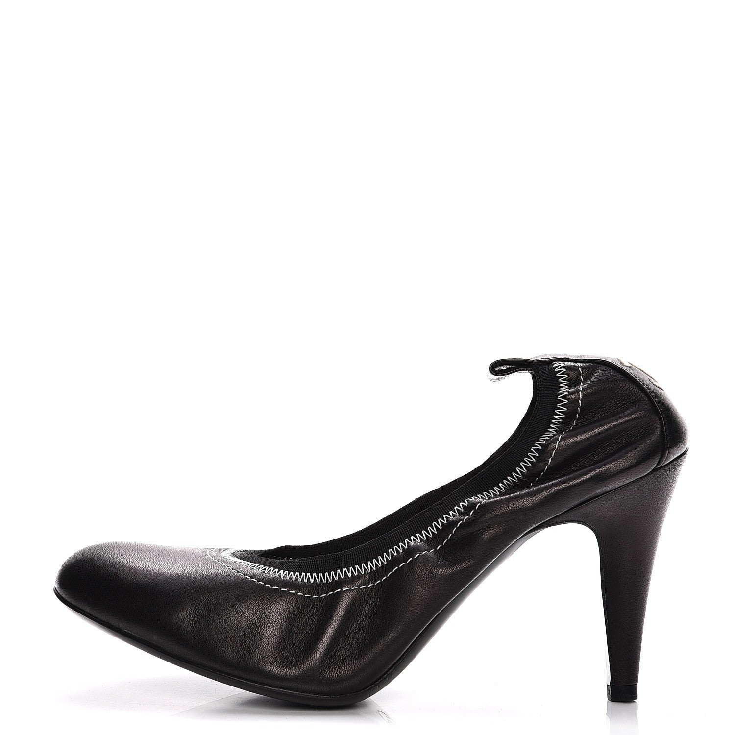 Chanel Lambskin Elastic Pumps 39 Black 1 of 8
