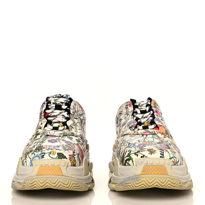 Balenciaga X GUCCI Fabric Allover Logo Flora Print Mens Triple S Sneakers 45 Multicolor White 2 of 8