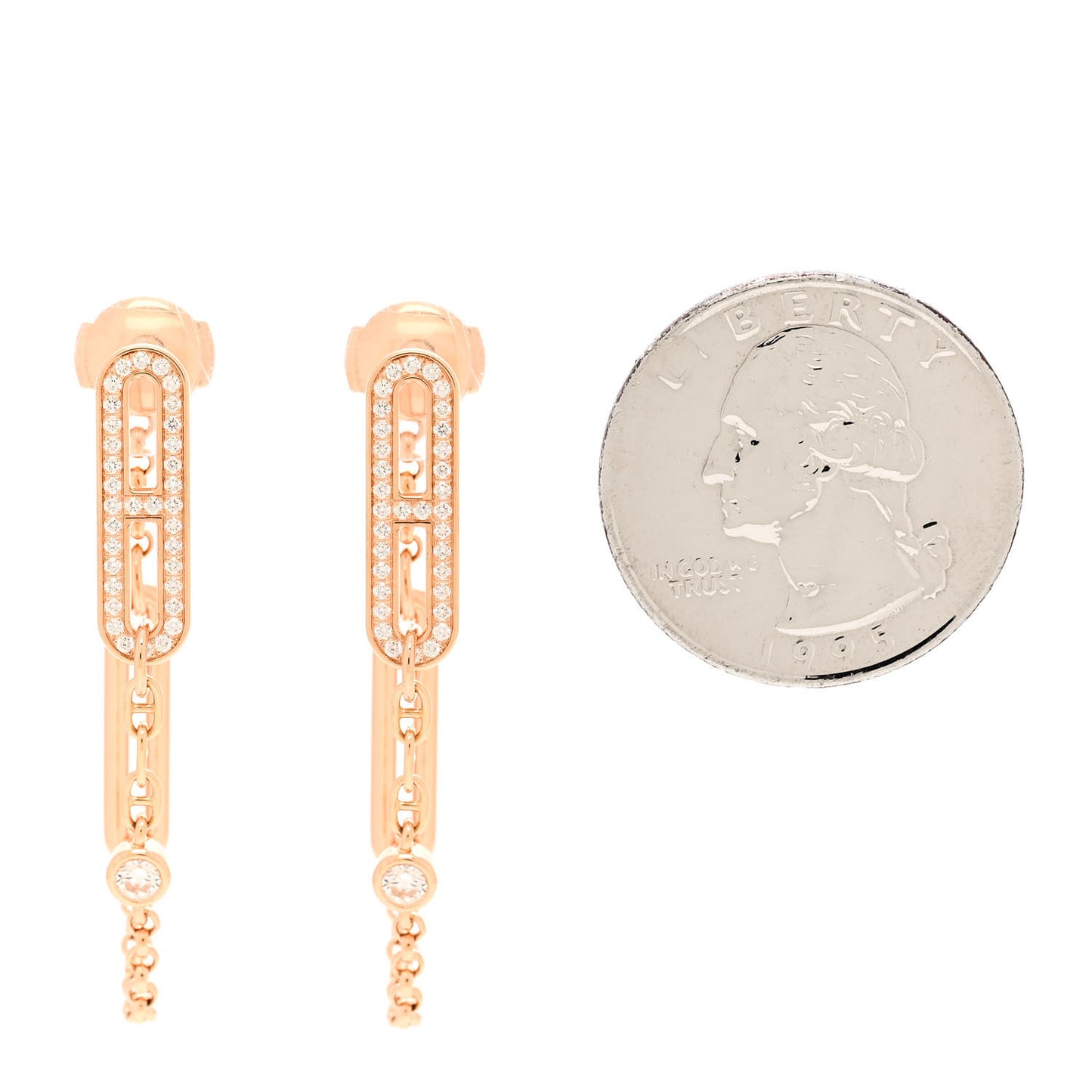 18K Rose Gold Diamond Chaine D'Ancre Chaos Earrings