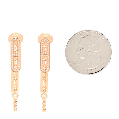Hermes 18K Rose Gold Diamond Chaine D'Ancre Chaos Earrings 2 of 6