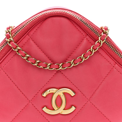 Chanel Lambskin Quilted Diamond Clutch With Chain Pink 8 of 9