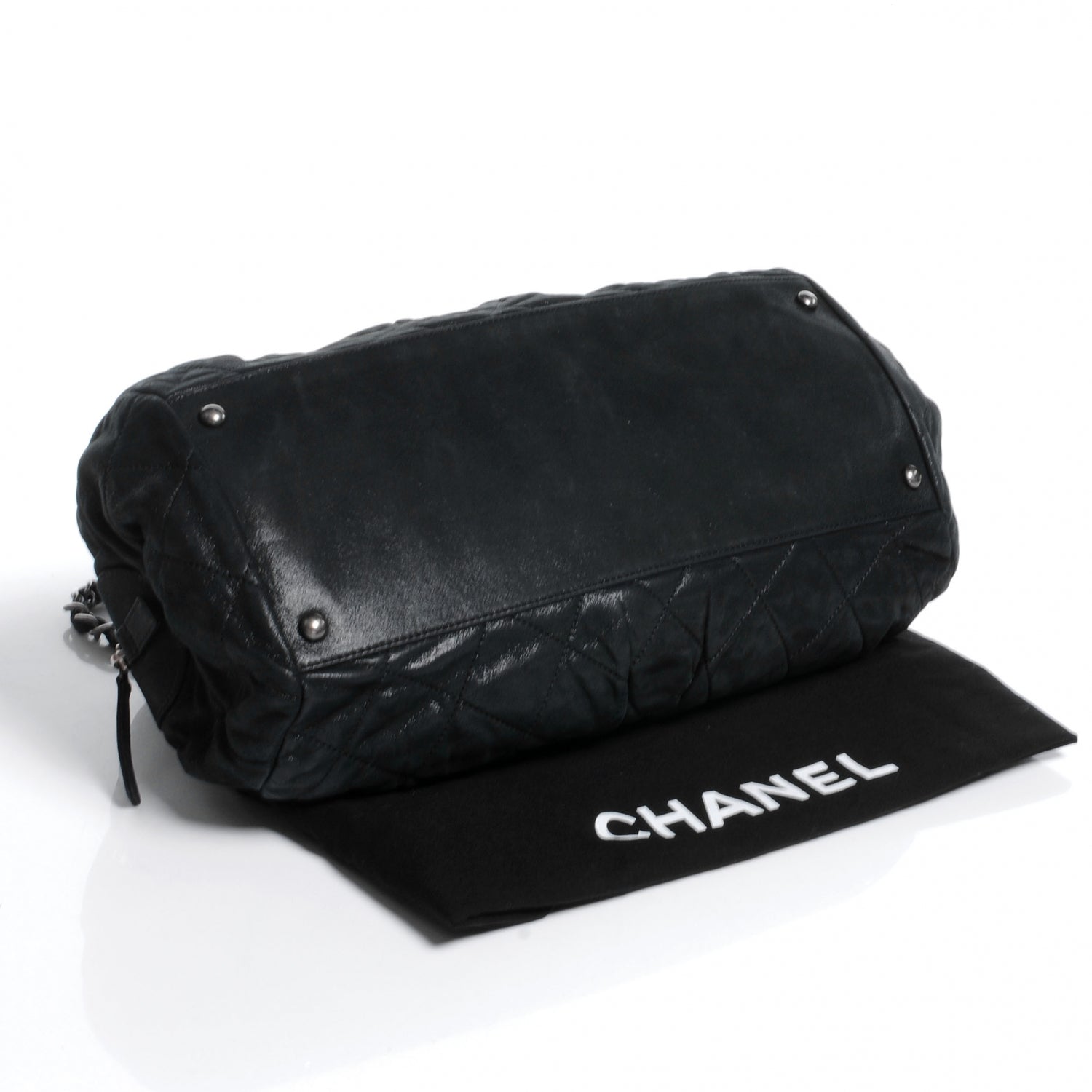 Chanel Iridescent Calfskin Chic Quilt Bowling Bag Black 4 of 7