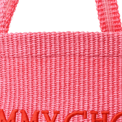 Jimmy Choo Raffia London Logo Beach Tote Pink 7 of 9