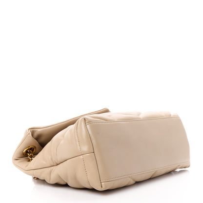 Saint Laurent Lambskin Quilted Small Loulou Puffer Monogram Chain Satchel Dark Beige 4 of 11