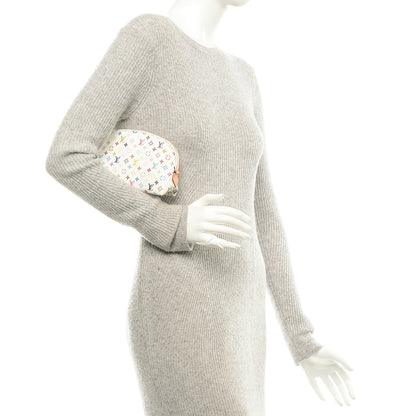 Louis Vuitton Monogram Multicolor Cosmetic Pouch White Litchi 2 of 6