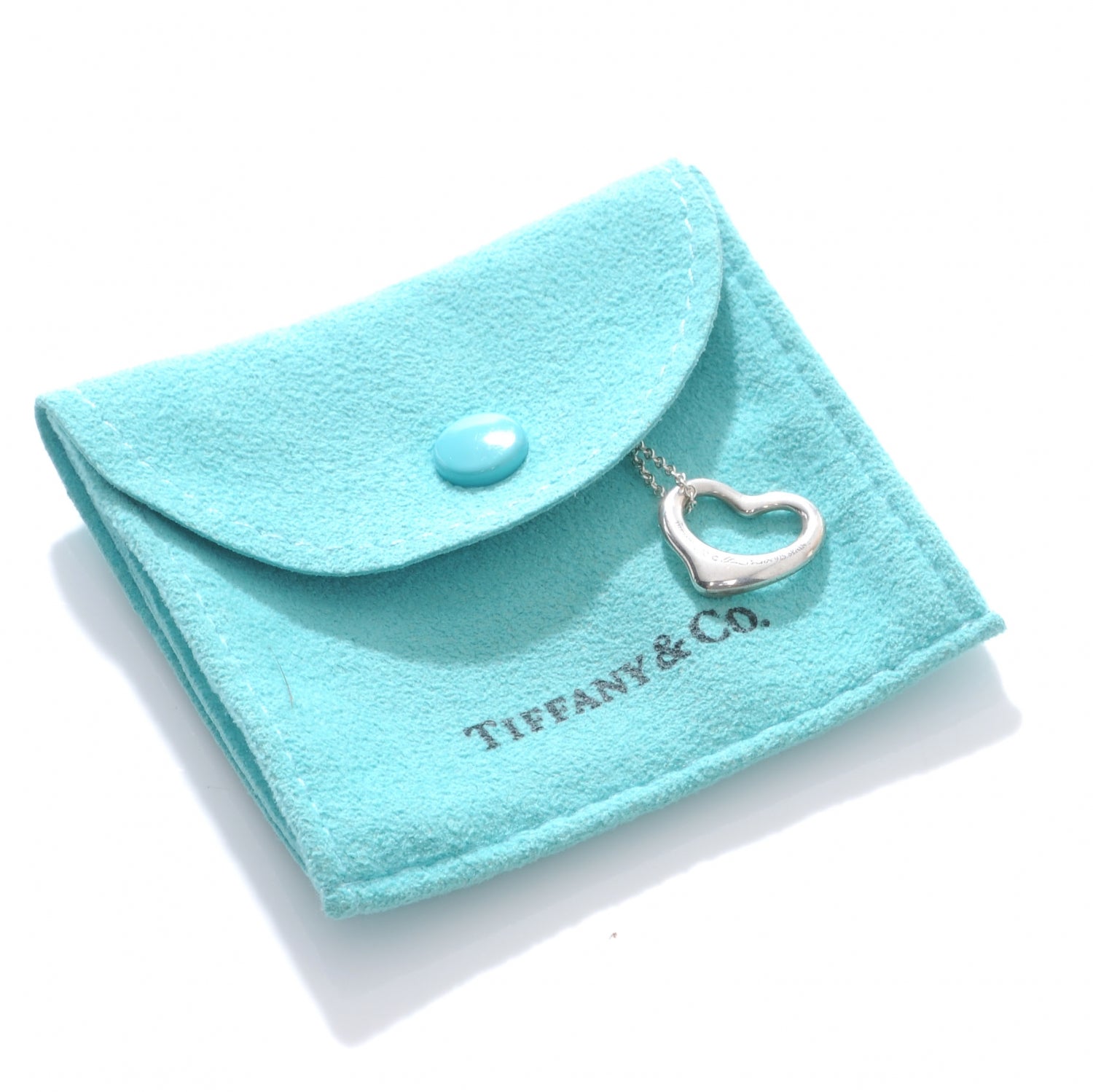Tiffany Sterling Silver 16mm Elsa Peretti Open Heart Pendant Necklace 6 of 6