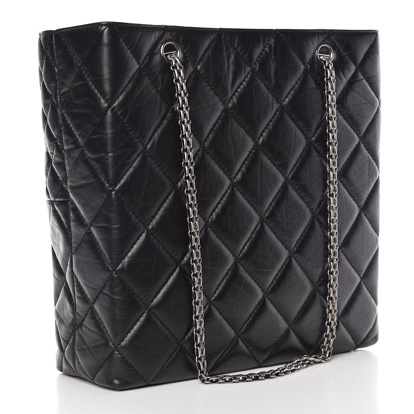 Aged Calfskin Quilted Reissue 2.55 Tote Black