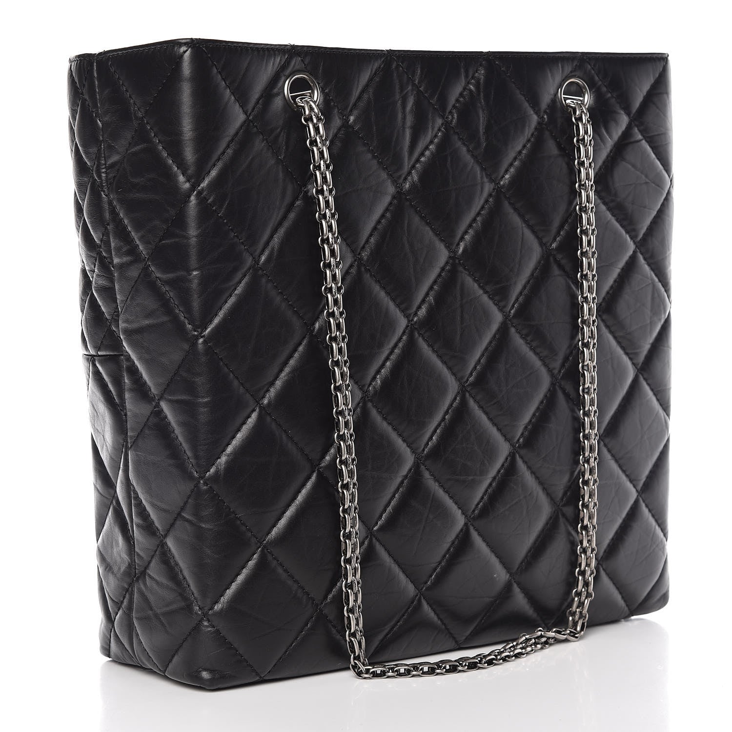 Chanel Aged Calfskin Quilted Reissue 2.55 Tote Black 3 of 8