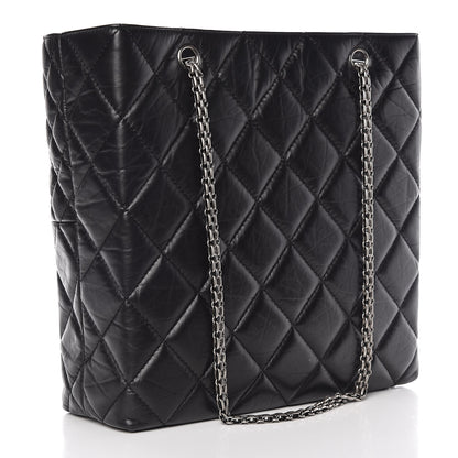 Chanel Aged Calfskin Quilted Reissue 2.55 Tote Black 3 of 8