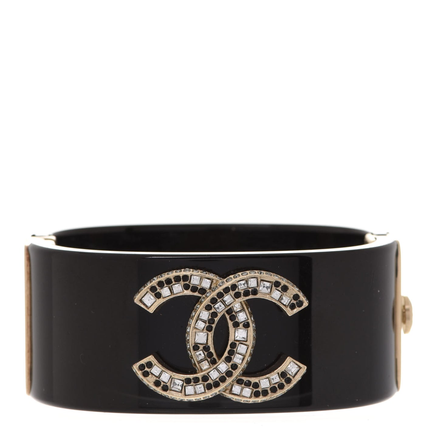Resin Baguette Crystal CC Cuff Black