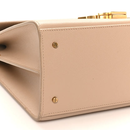 Saint Laurent Grain de Poudre Medium Classic Monogram Cassandra Top Handle Dark Beige 16 of 17