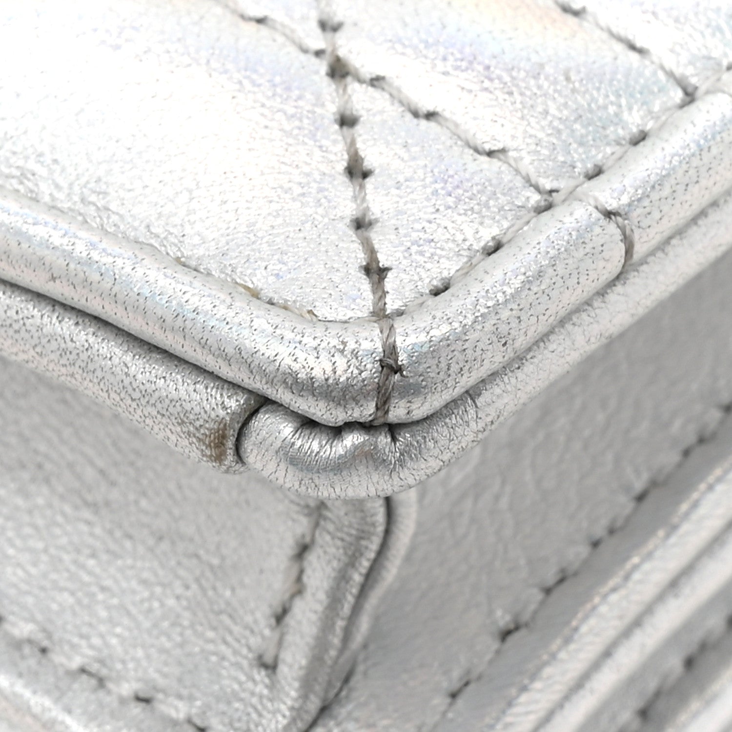 Christian Dior Iridescent Metallic Lambskin Cannage Mini My Dior Bag Silver 13 of 13