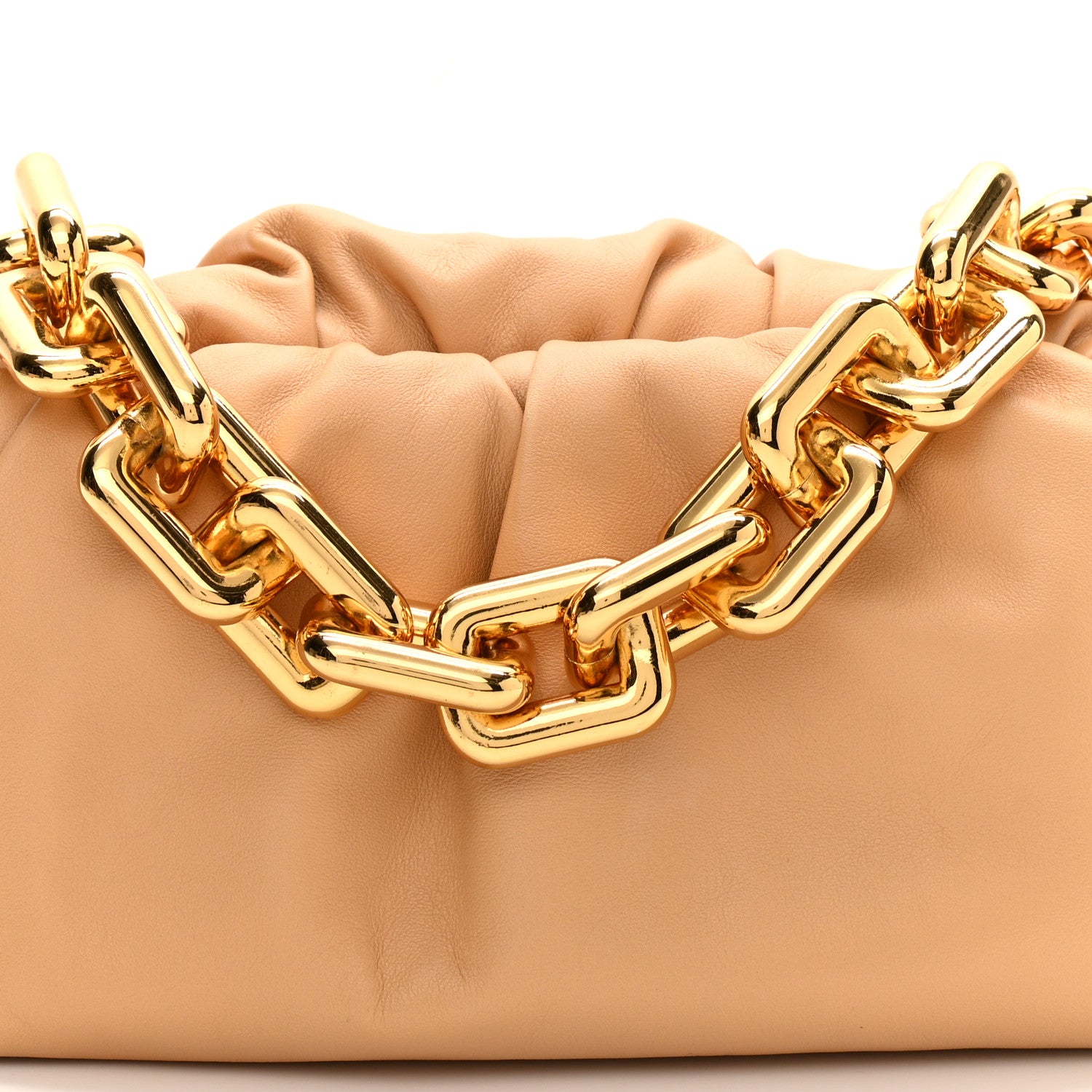Bottega Veneta Calfskin The Pouch Chain Almond 9 of 12