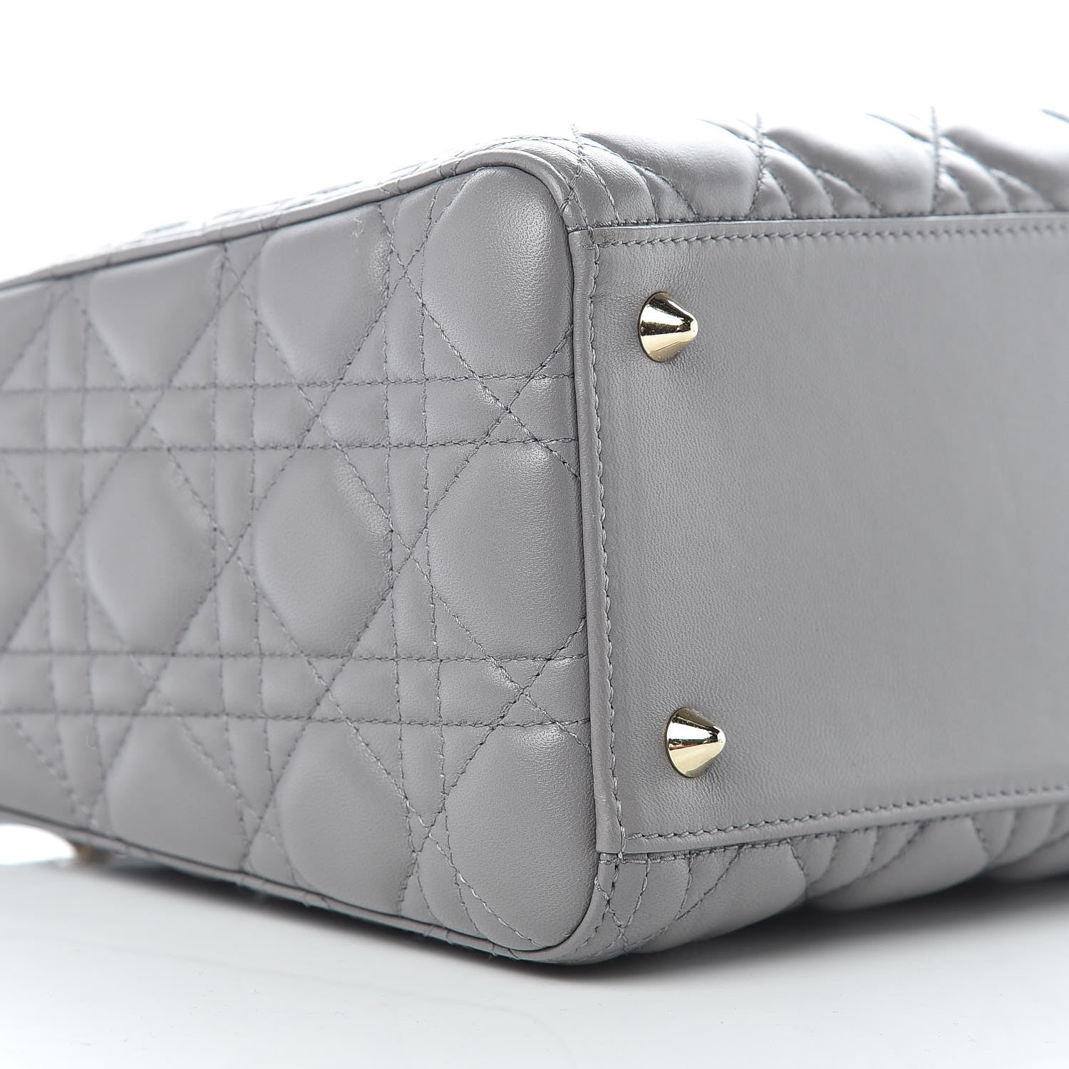 Christian Dior Lambskin Cannage Medium Lady Dior Grey 5 of 9