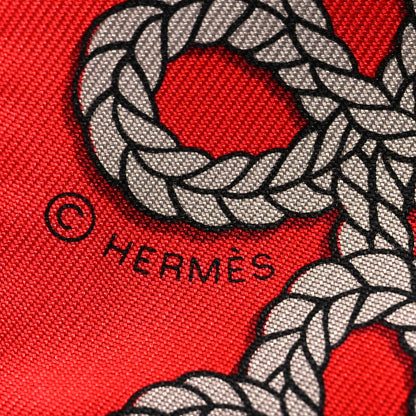 Hermes Silk Galons Et Brandebourg Twilly Rouge Bronze Mastic 3 of 4